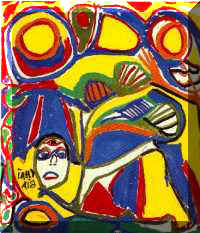 Chaïbia Le peintre 1966, huile sur toile 81X72 cm.JPG (12669 octets)